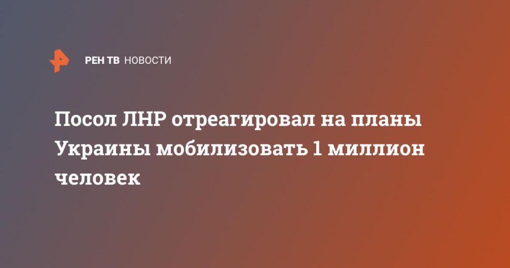 Посол ЛНР отреагировал на планы Украины мобилизовать 1 миллион человек