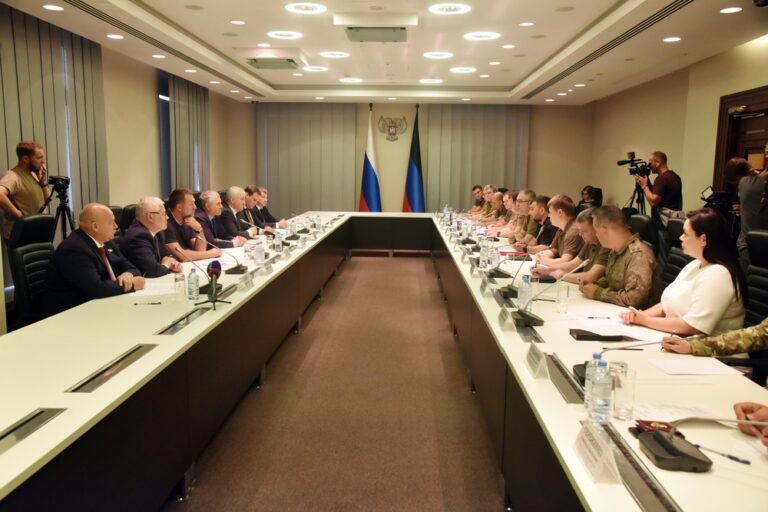 Денис Пушилин и Вячеслав Володин обсудили в Донецке вопросы взаимодействия Народного Совета ДНР и Госдумы РФ