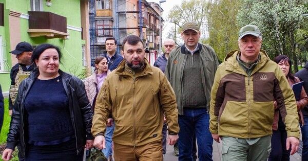 Хуснуллин, Пушилин и Солнцев осмотрели объекты восстановления и строительства в Донецке и Харцызске