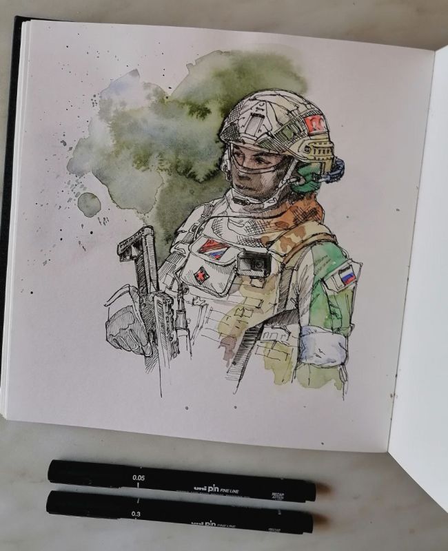 Денис Григорюк: По моей фотографии бойца с позывным "Стриж" нарисовали такой крутой арт