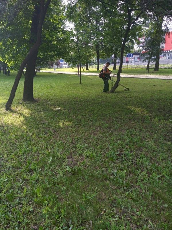 Василий Ткачук: Сегодня сотрудниками МУП АГД "ЗЕЛЕНСТРОЙ КАЛИНИНСКОГО РАЙОНА" начат повторный покос травы по проспекту Ильича в Калининском районе г.Донецка