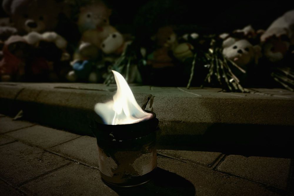 Денис Григорюк: Аллея ангелов в Донецке вечером