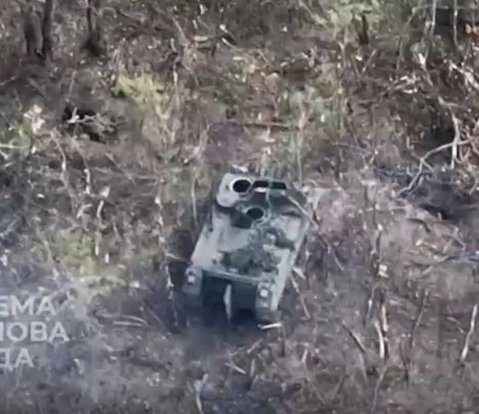 Чингис Дамбиев: Подбитый украинский БТР М113 американского производства в районе н.п. Клещеевка на Донецком направлении
