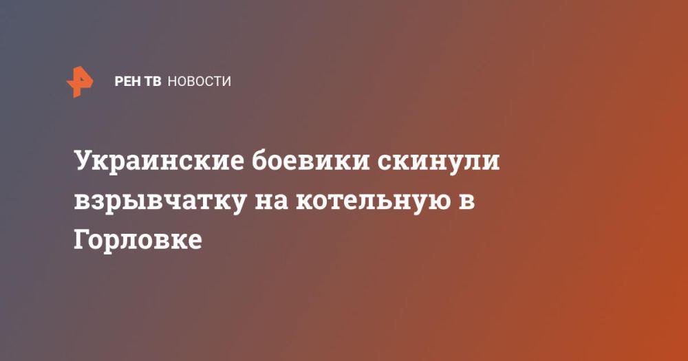 Украинские боевики скинули взрывчатку на котельную в Горловке