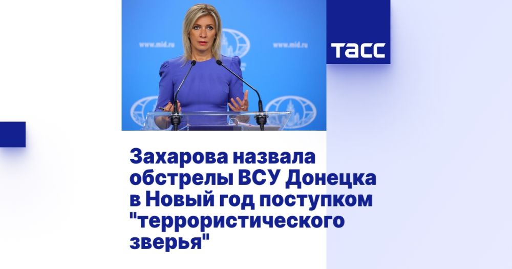 Захарова назвала обстрелы ВСУ Донецка в Новый год поступком "террористического зверья"
