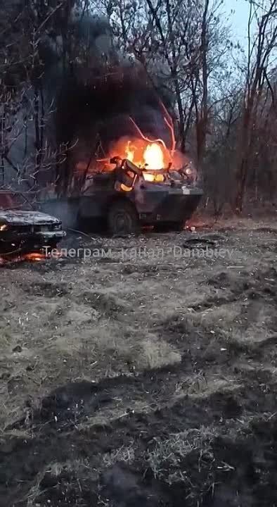 Чингис Дамбиев: Уничтоженный возле н.п Дружба на Донецком направлении украинский бронетранспортер VAB (4х4), полученный из Франции в качестве военной помощи
