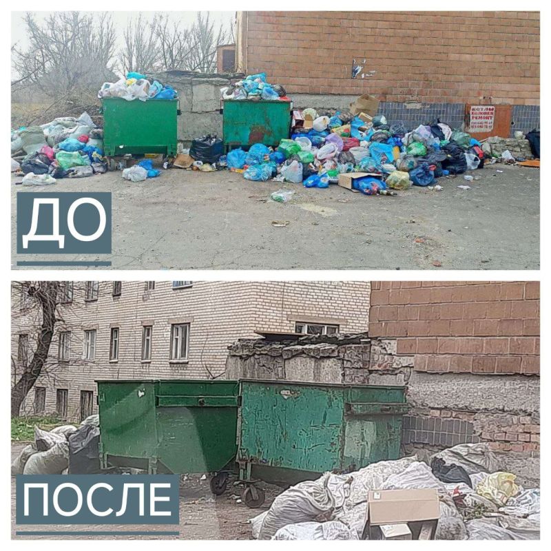 Василий Ткачук: Администрацией Калининского района г.Донецка совместно с предприятием - перевозчиком ГУП ДНР «ДОНСНАБКОМПЛЕКТ» организованы работы по вывозу твердых коммунальных отходов по адресу: ул. Левобережная, 58