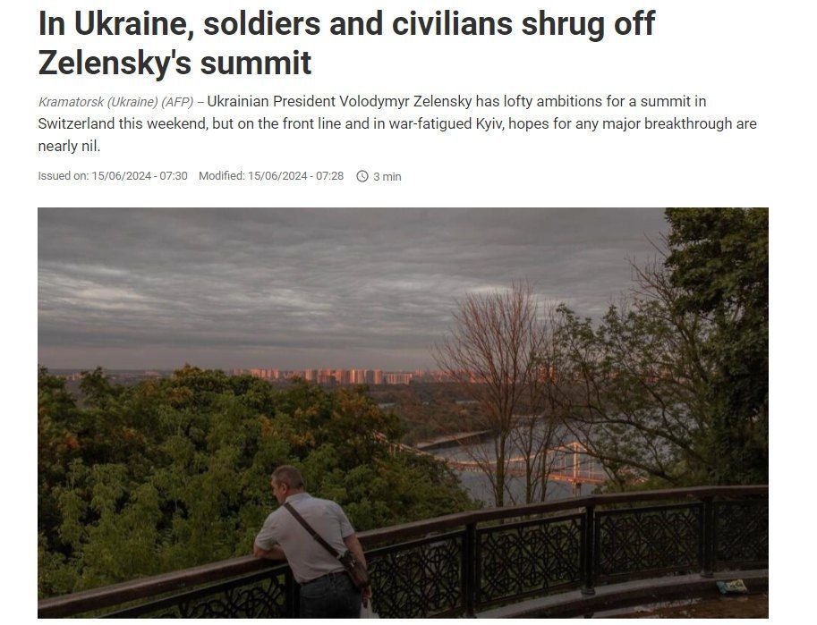 В успех швейцарского саммита не верят ни в Киеве, ни на фронте — AFP