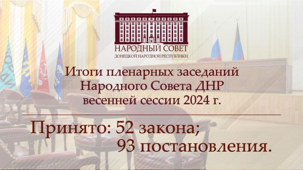 Артём Жога: Сегодня провел заключительное пленарное заседание весенней сессии Народного Совета Донецкой Народной Республики