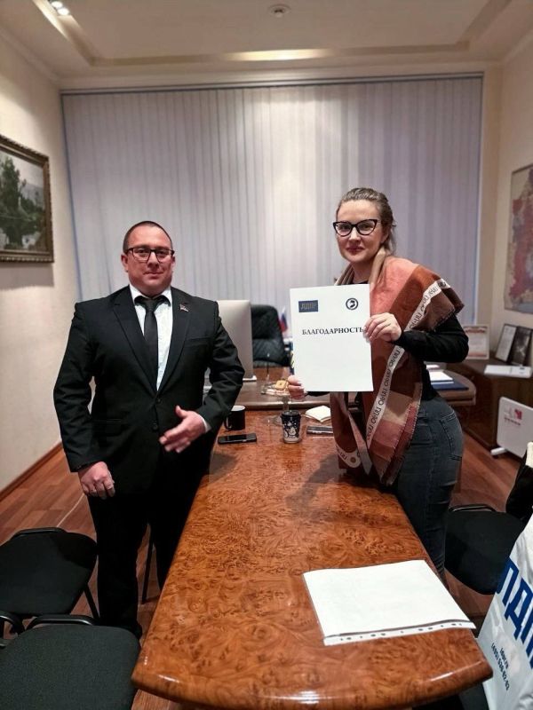 Андрей Крамар: Провёл встречу с депутатом Народного Совета ДНР Татьяной Бондаренко