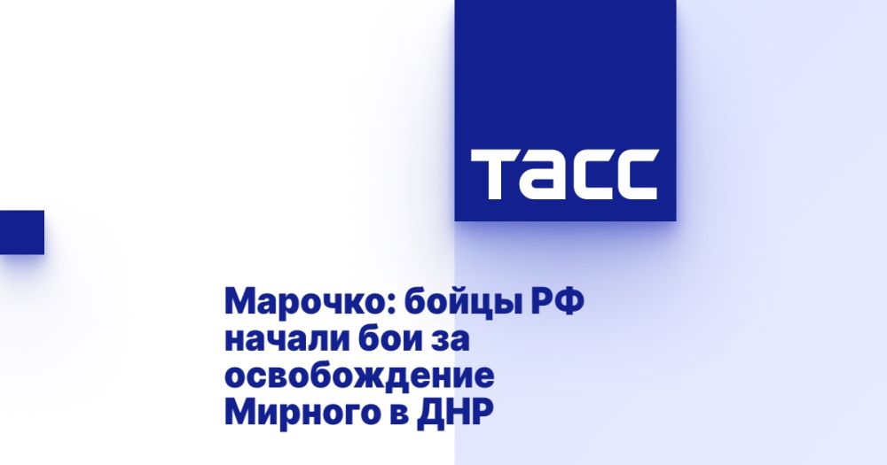 Марочко: бойцы РФ начали бои за освобождение Мирного в ДНР
