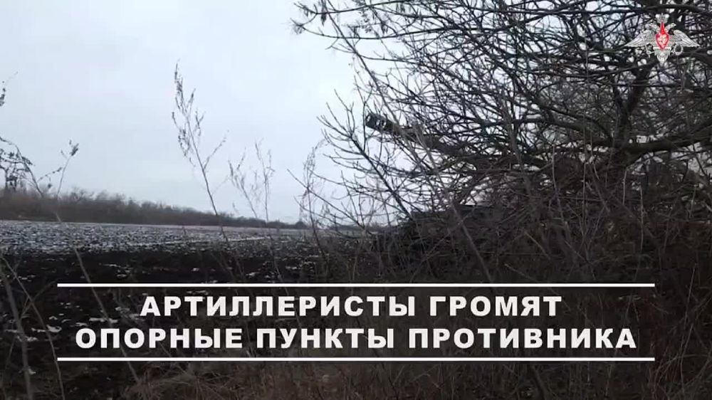Работа российской артиллерии по координатам расположения вражеских объектов