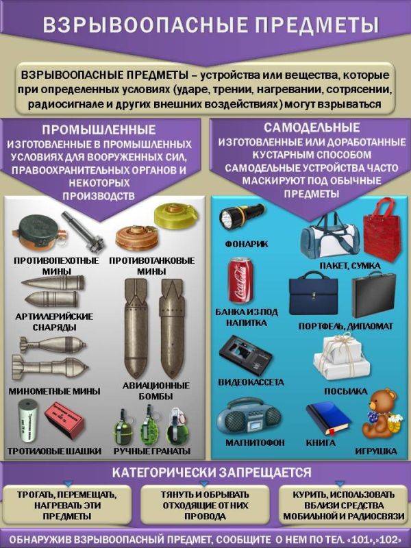 Наталья Бегуненко: Уважаемые жители Петровского района Обратите внимание на информацию о взрывоопасных предметах, порядке действия при обнаружении неизвестных предметов и беспилотного летательного аппарата