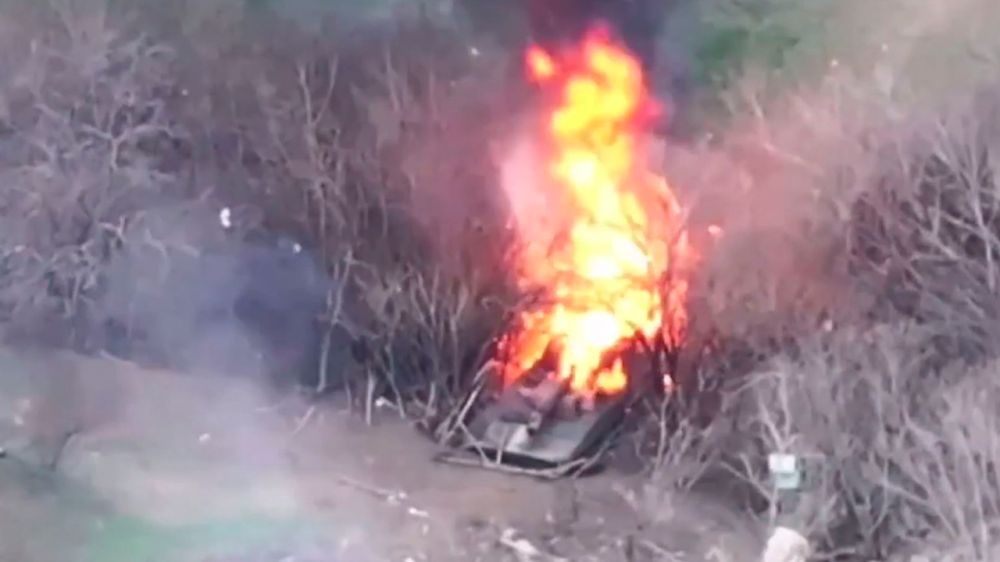 Дроны на оптоволокне сожгли САУ «Гвоздика» ВСУ в районе Веролюбовки