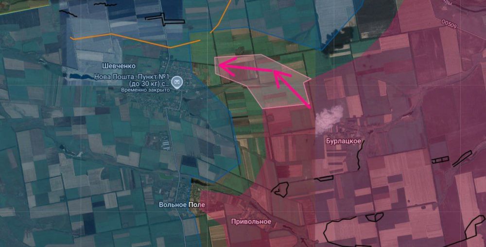 Российские войска подошли к посёлку Шевченко (литиевому) на Южно-Донецком направлении, сообщает волонтер Анатолий Радов со ссылкой на данные с мест