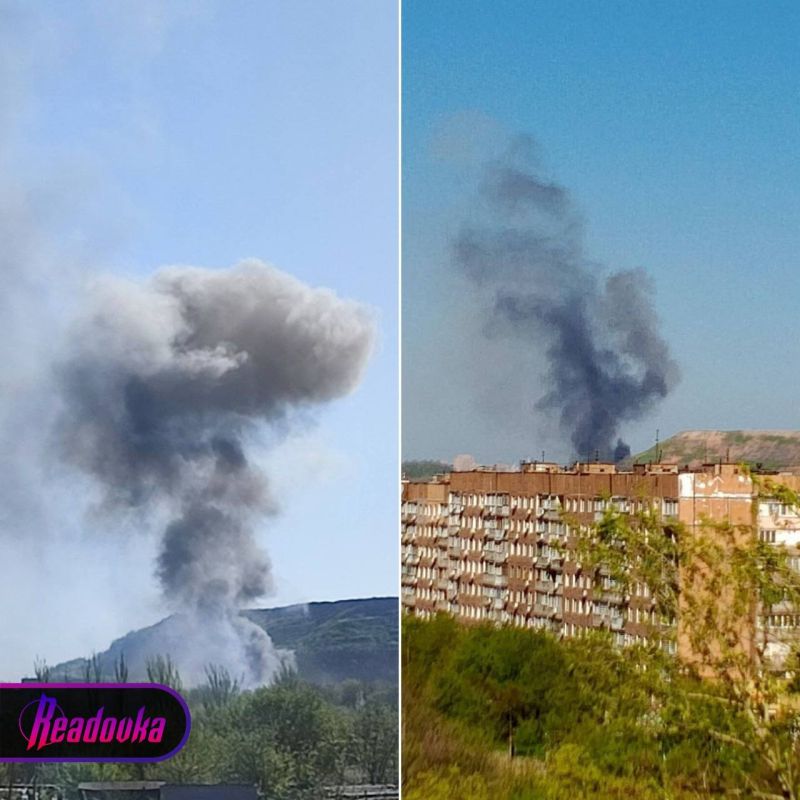 Последствия украинского обстрела Донецка в Пасхальное утро — в Калининском районе горит АЗС