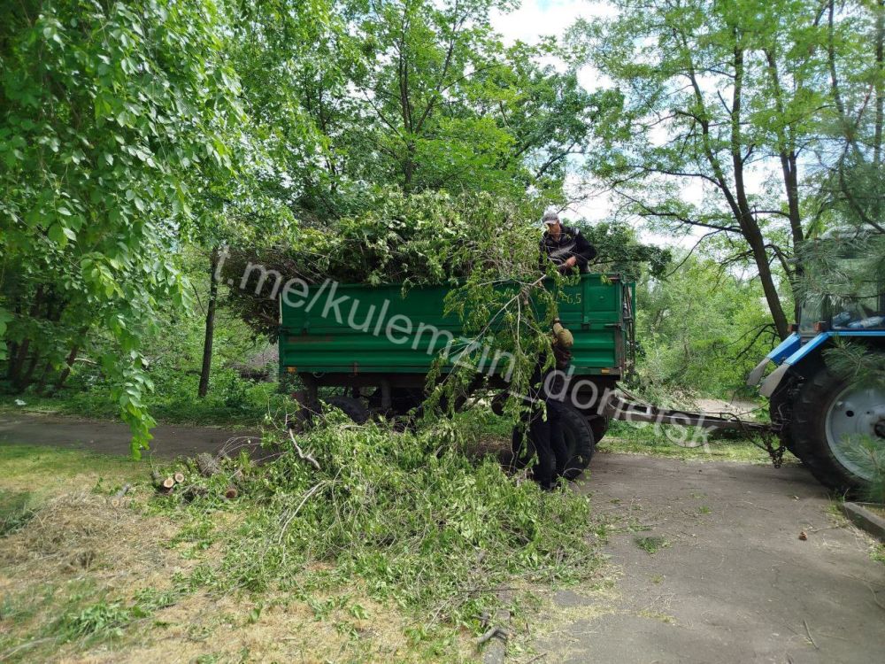 Алексей Кулемзин: Коммунальные службы продолжают ликвидировать последствия сильного ветра в Донецке