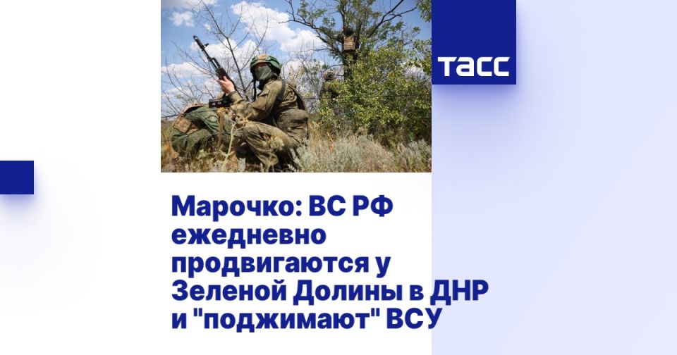 Марочко: ВС РФ ежедневно продвигаются у Зеленой Долины в ДНР и "поджимают" ВСУ