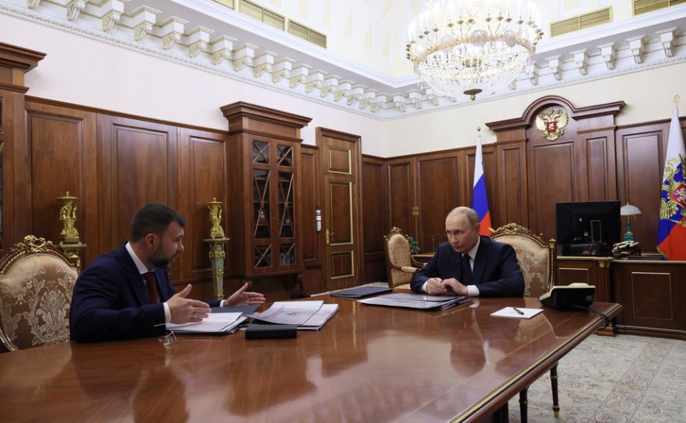 Денис Пушилин обсудил с Президентом РФ Владимиром Путиным ключевые вопросы водоснабжения ДНР