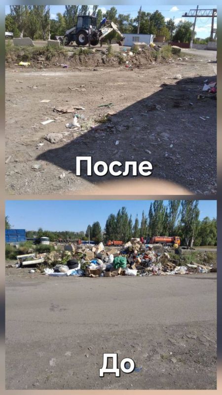 Елена Рязанцева: ГУП ДНР "ДОНСНАБКОМПЛЕКТ" произведен вывоз перенакоплений мусора объемом - 108 м3 по адресам: