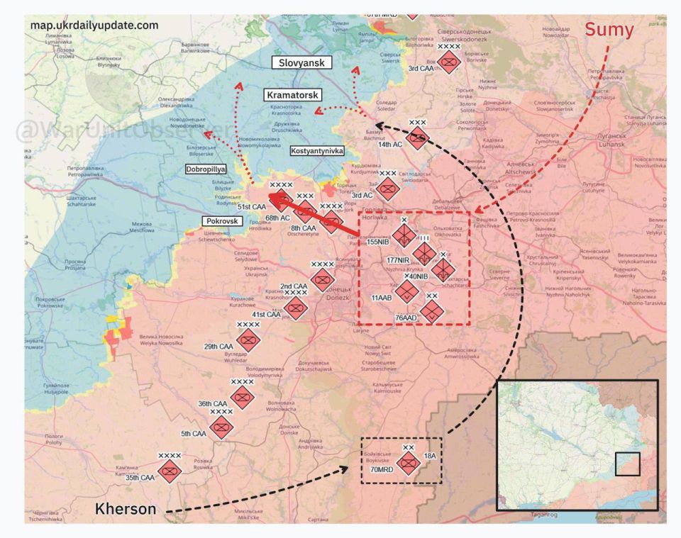 «ВС РФ осуществили наибольшую перегруппировку своих войск со времен боев под Киевом в 2022 году. Они подготовили много сил и готовы к последней, решающей, битве за остальную часть Донецкой области. Скоро мы снова увидим...