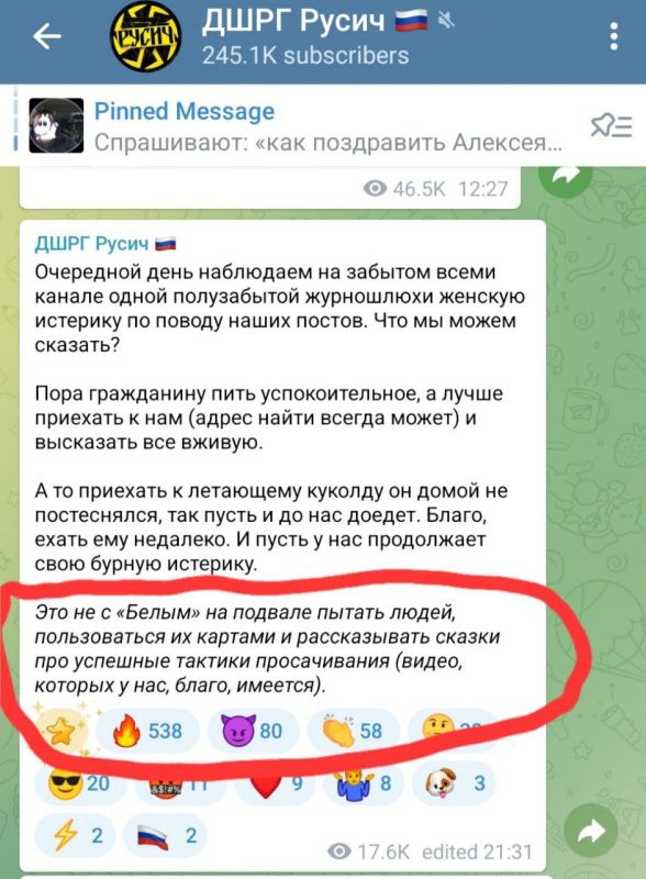 Андрей Филатов: Авторка дшрг русич на связи