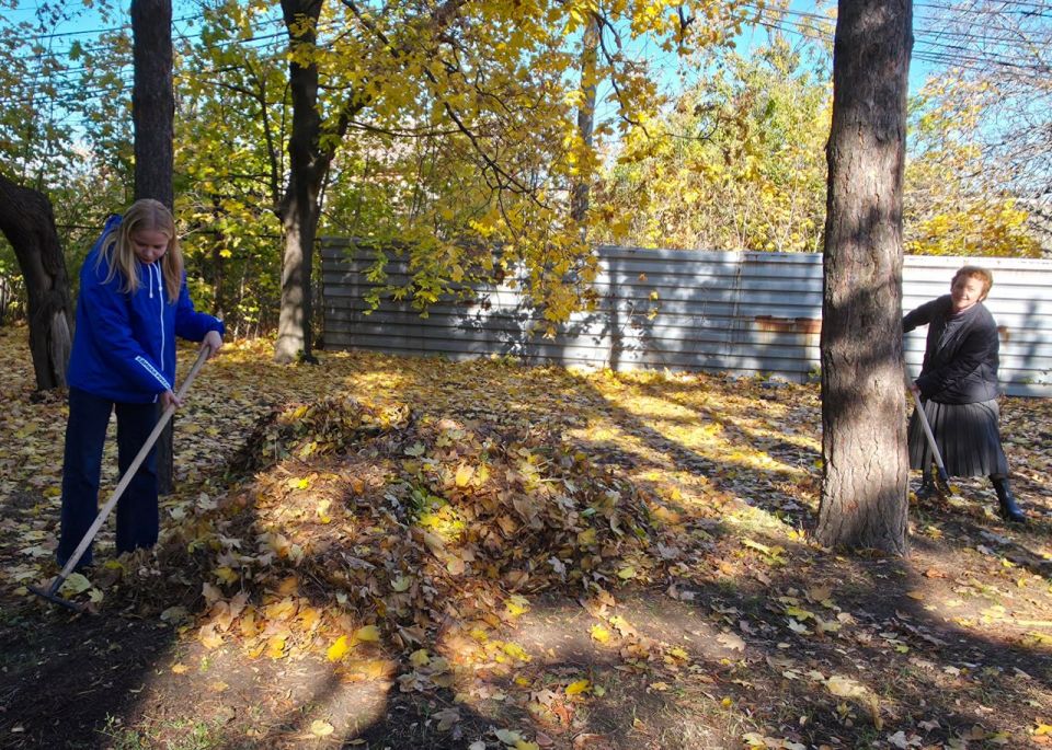 Иван Адамец: В рамках традиционной акции "Чистый четверг" сотрудники управы провели уборку прилегающей территории, собрав опавшую листву