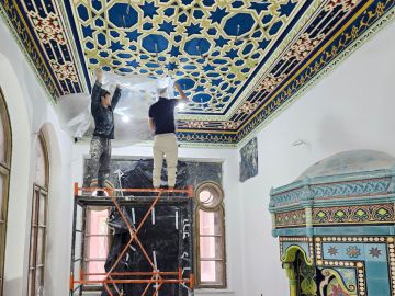 В Феодосии продолжается реставрация одного из объектов культурного наследия XIX века — дачи Стамболи, строительная готовность объекта — 78%