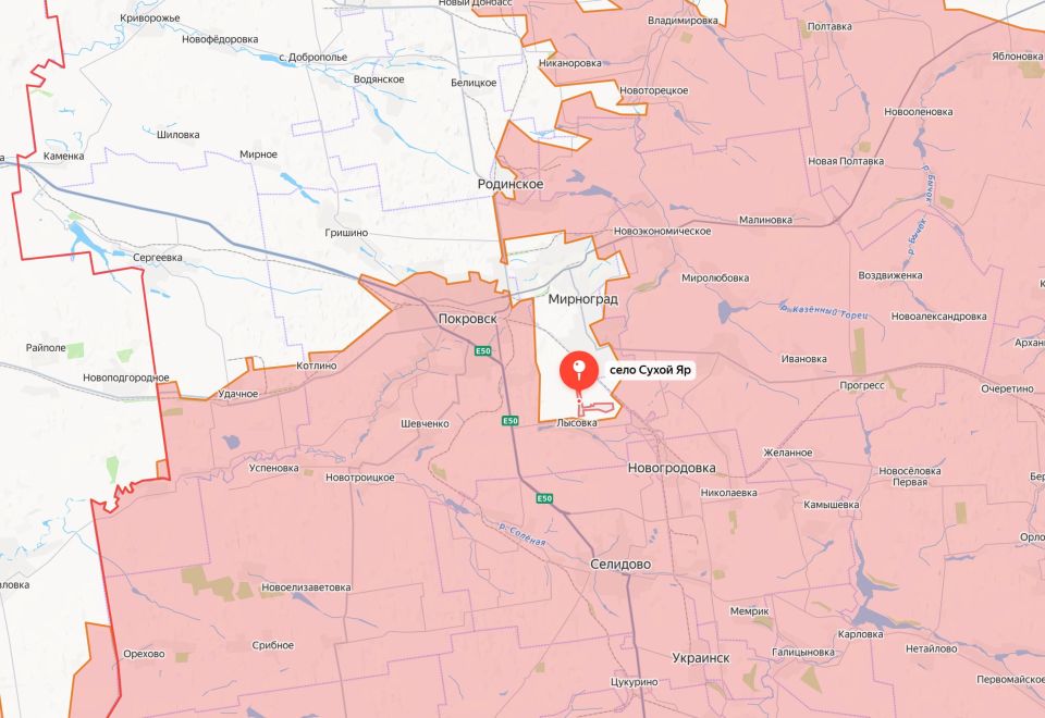 Министерство обороны России сообщает об освобождении населенного пункта Сухой Яр Донецкой Народной Республики