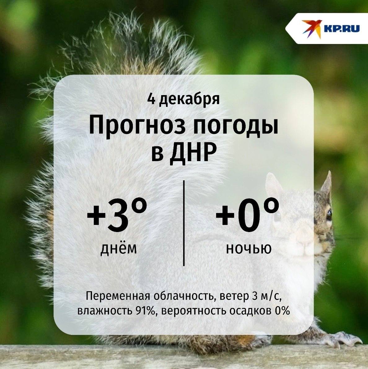 В Донецке четверг будет пасмурным