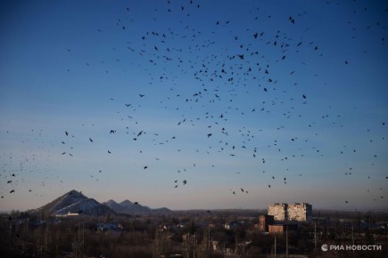 В небе над Донецком прогремели взрывы
