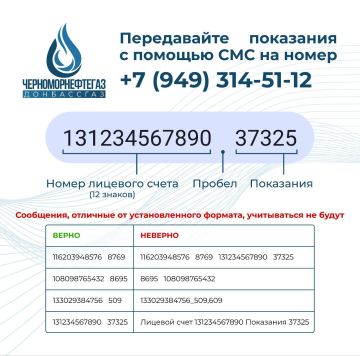 Уважаемые абоненты!. Для Вашего удобства "Донбассгаз" филиал ООО "ЧМНГ" запустил сервис передачи показаний прибора учета газа с помощью СМС-сообщений