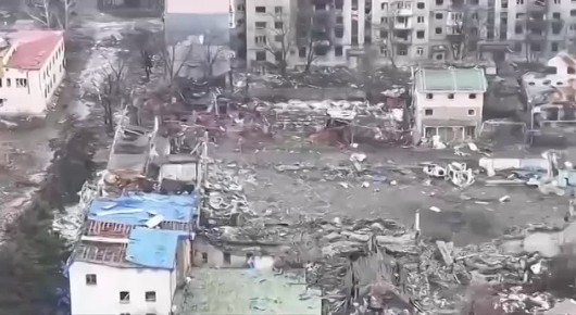 Освобождённый Красноармейск с высоты птичьего полёта