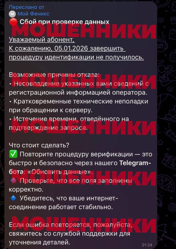 Предлагают пройти верификацию онлайн: мошенники атакуют абонентов мобильного оператора «Феникс»