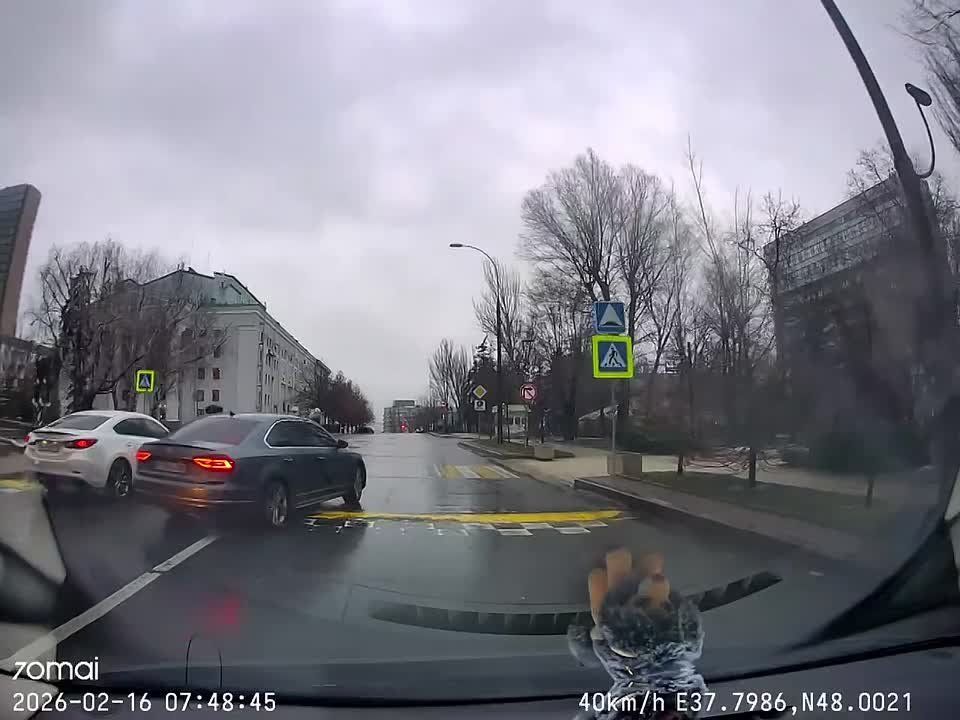 Водитель чуть не сбил школьницу на пр. Гринкевича в Донецке