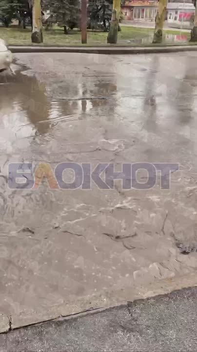 «Лежачие полицейские» на Ленинском проспекте в Донецке сошли со снегом