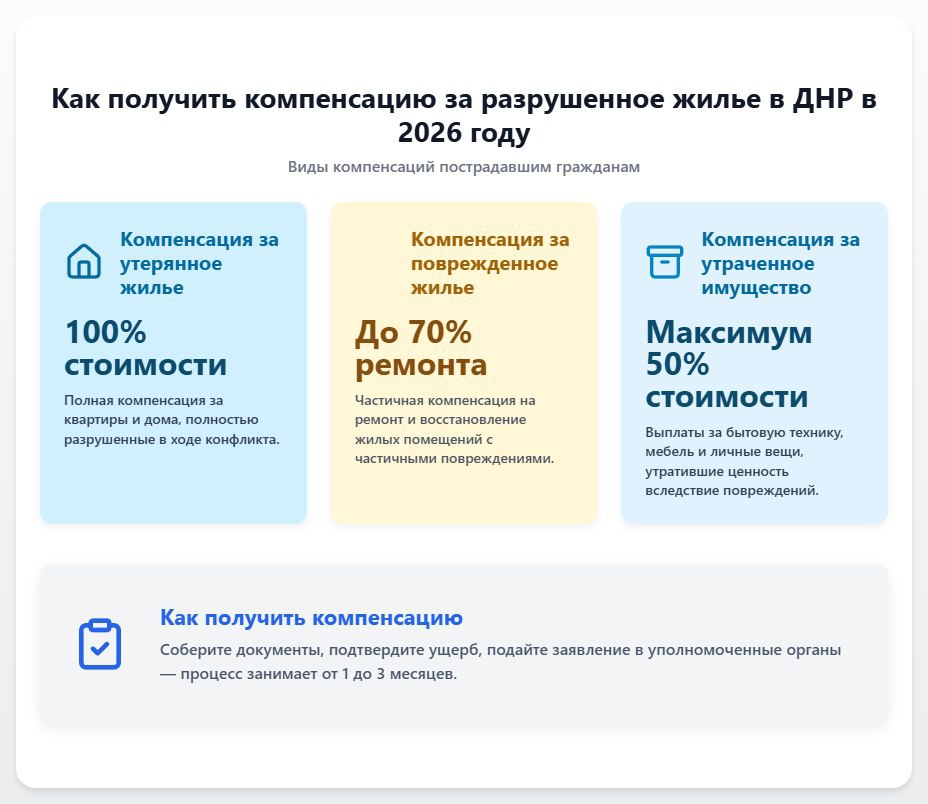 Жители ДНР, чьи дома или квартиры пострадали от обстрелов и взрывов, могут получить финансовую помощь