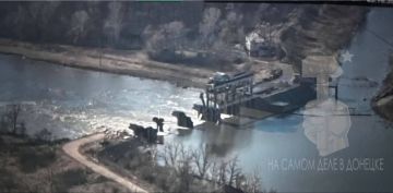 Удар по дамбе на реке Северский Донец в районе Райгородка в ДНР