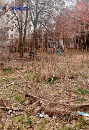 Вонючее болото начали убирать коммунальщики в Киевском районе Донецка