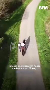 Во Франции из-за резкого роста цен на бензин женщина пересела с машины на лошадь