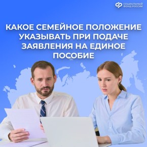 Как правильно указать семейное положение при подаче заявления на единое пособие