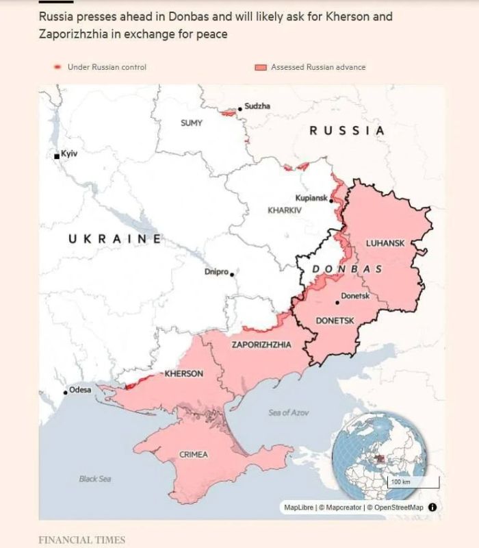 FT пишет, что российское командование убедило Владимира Путина: армия сможет занять весь Донбасс к осени