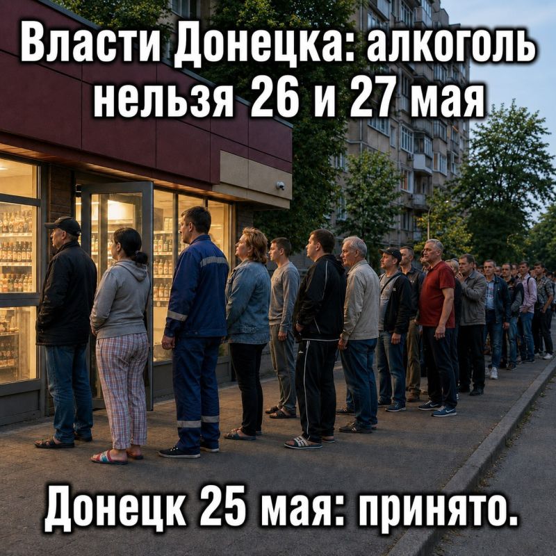 Власти Донецка объявили «днями трезвости» 26 мая и 27 июня
