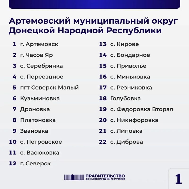 Список освобожденных населенных пунктов с упрощенным порядком оформления компенсации за утраченное жилье и имущество