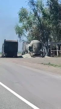 Вот, что осталось от гражданских грузовиков после вчерашнего удара ВСУ на трассе «Старобешево — Донецк»