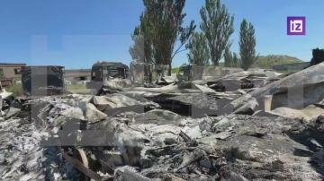 В результате вчерашнего удара ВСУ по стоянке грузовиков в Донецке сгорело 22 фуры