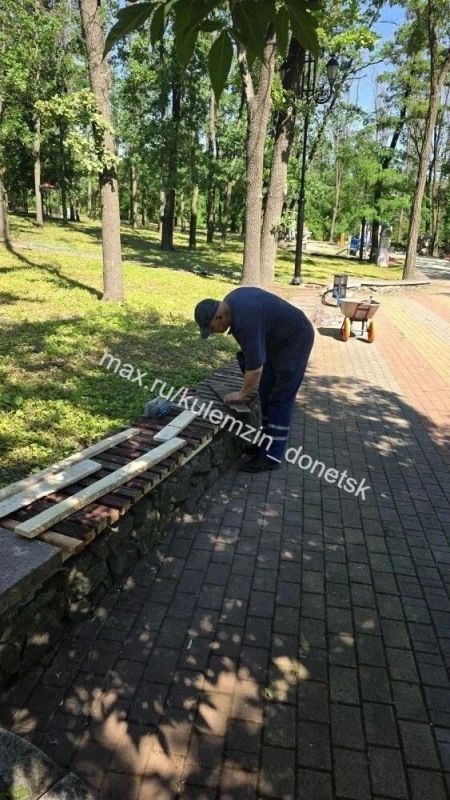 Команда Дирекции парков продолжает работать над благоустройством зелёных пространств города