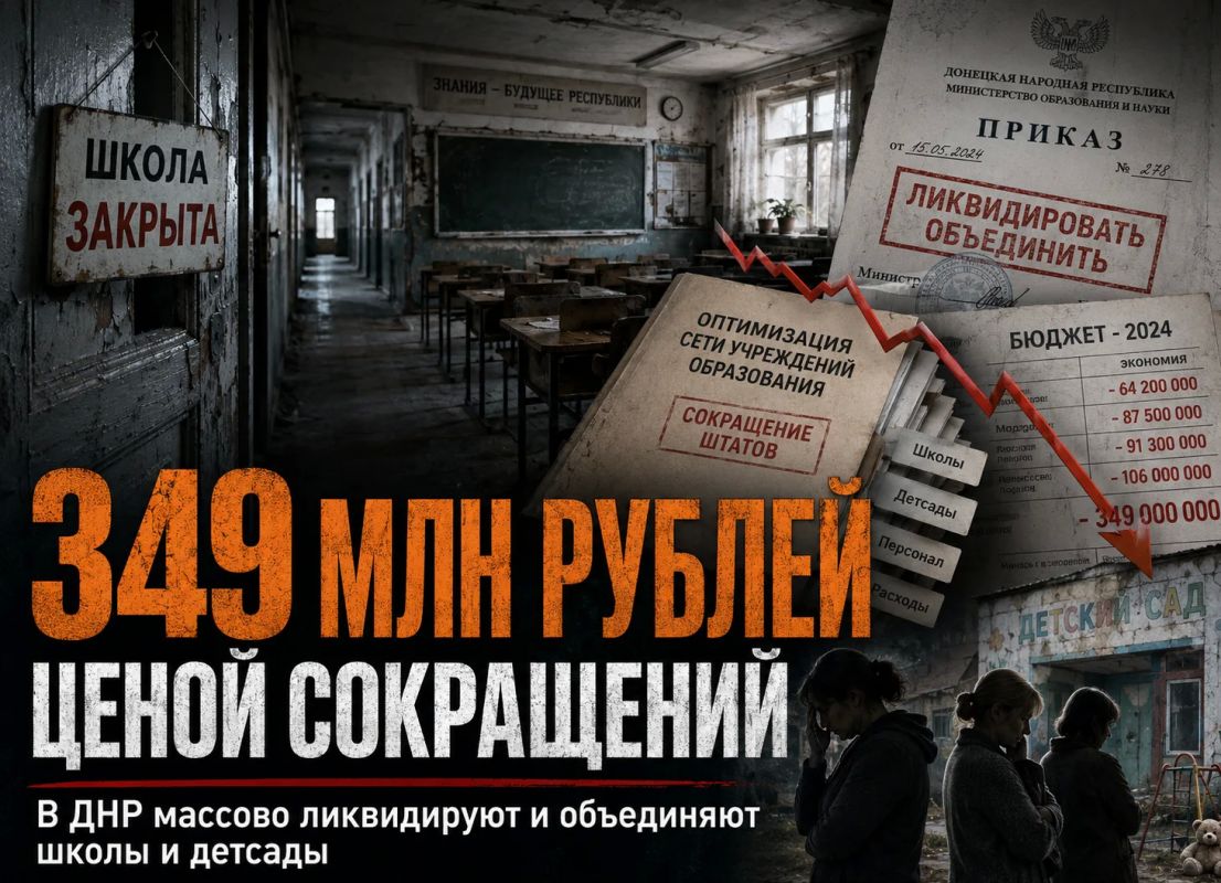 Миллионы рублей экономии ценой увольнений: в ДНР массово ликвидируют и объединяют школы и детсады