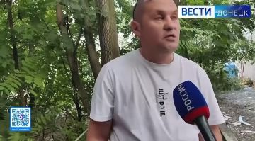 Последствия обстрела Киевского района Донецка показывают наши коллеги
