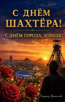 Екатерина Мартьянова: С Днём шахтёра и Днём города Донецка!